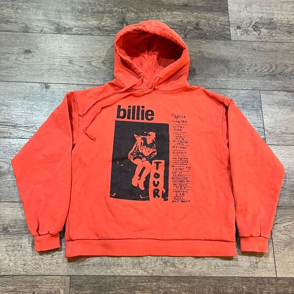 Billie Eilish Happier Than Ever BE JUMPING Red Tour Hoodie - Adult Small - Picture 1 of 6